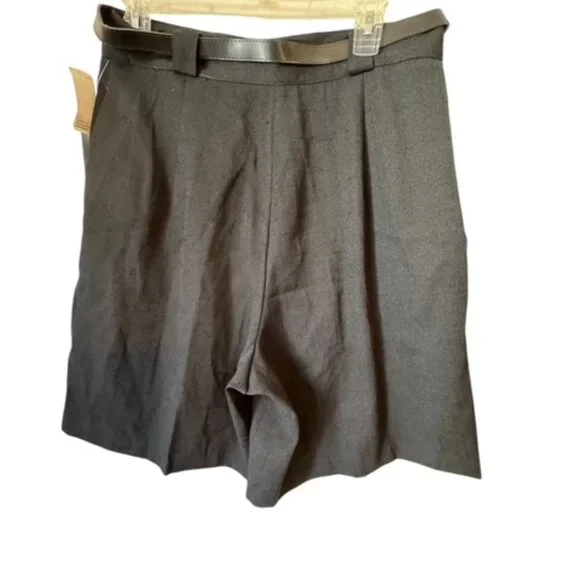 NWT BLACK BELTED DRESSY EASY CARE SHORTS SIZE: 14 #1 - Picture 5 of 9